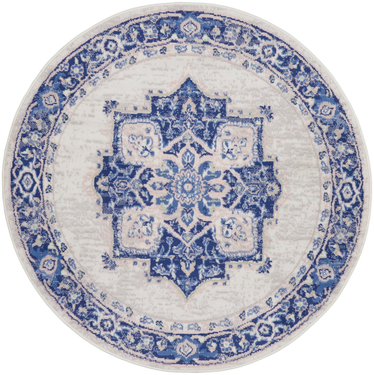 Nourison Home Whimsicle WHS03 Ivory Blue Transitional Power-loomed Rug