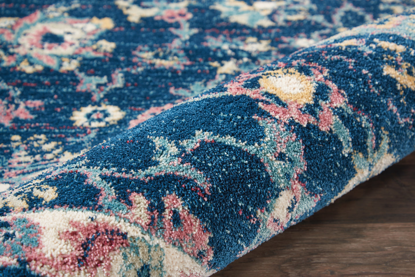 Nourison Home Fusion  Navy Pink  Traditional