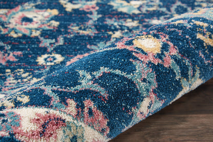 Nourison Home Fusion  Navy Pink  Traditional