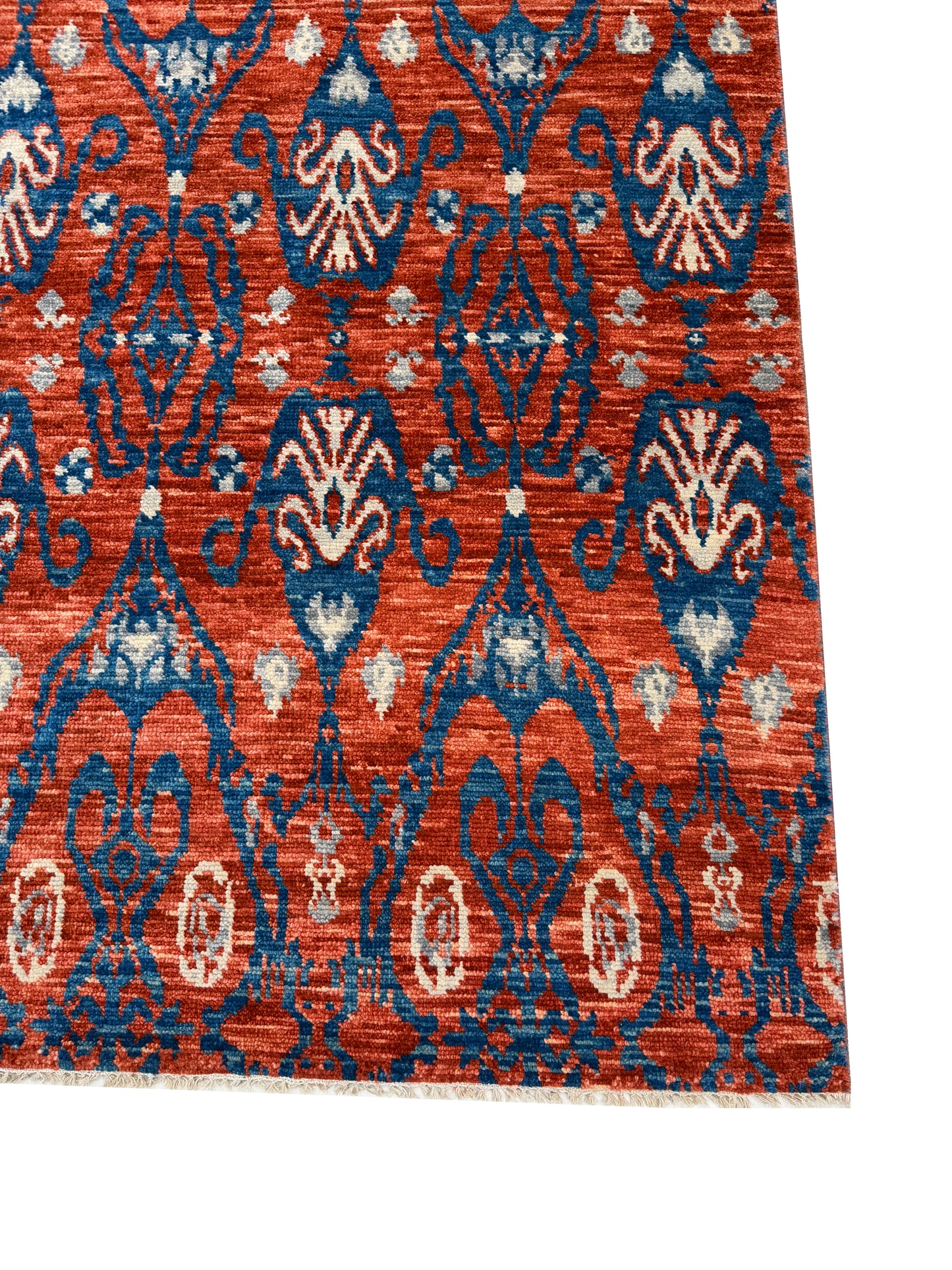 Artisan Samara Rust Blue Transitional Knotted Rug