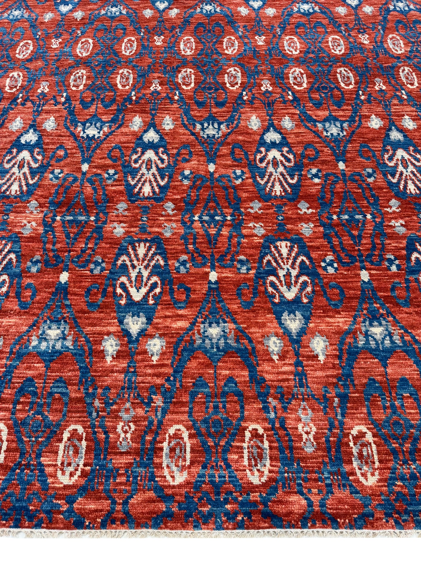 Artisan Samara Rust Blue Transitional Knotted Rug