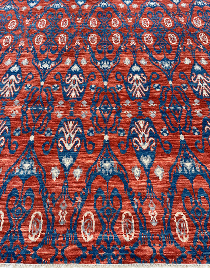 Artisan Samara Rust Blue Transitional Knotted Rug