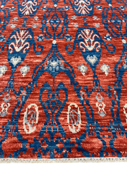 Artisan Samara Rust Blue Transitional Knotted Rug