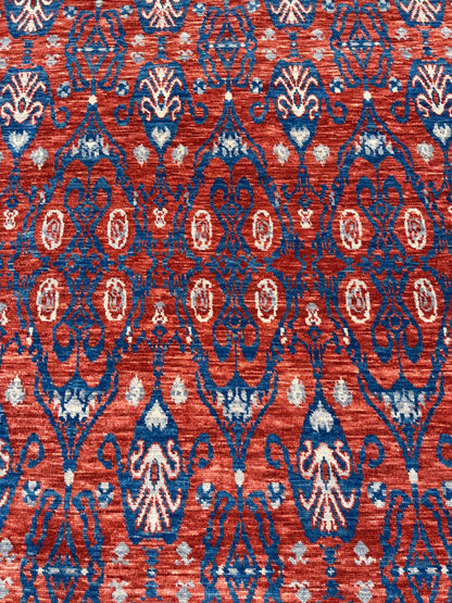 Artisan Samara Rust Blue Transitional Knotted Rug