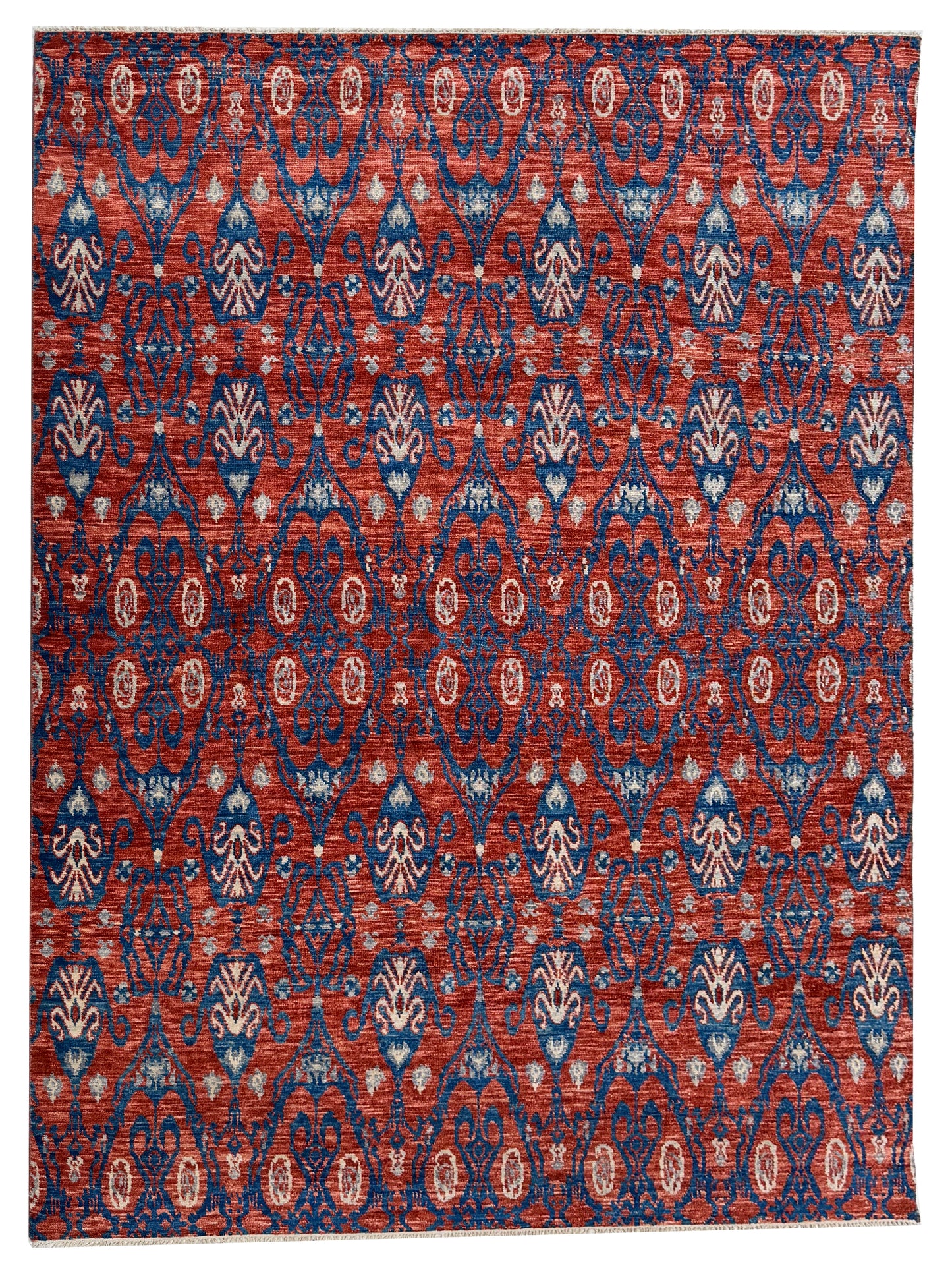 Artisan Samara Rust Blue Transitional Knotted Rug