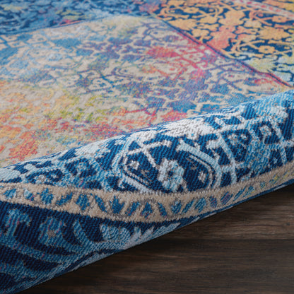Nourison Home Ankara Global  Blue Multicolor  Transitional