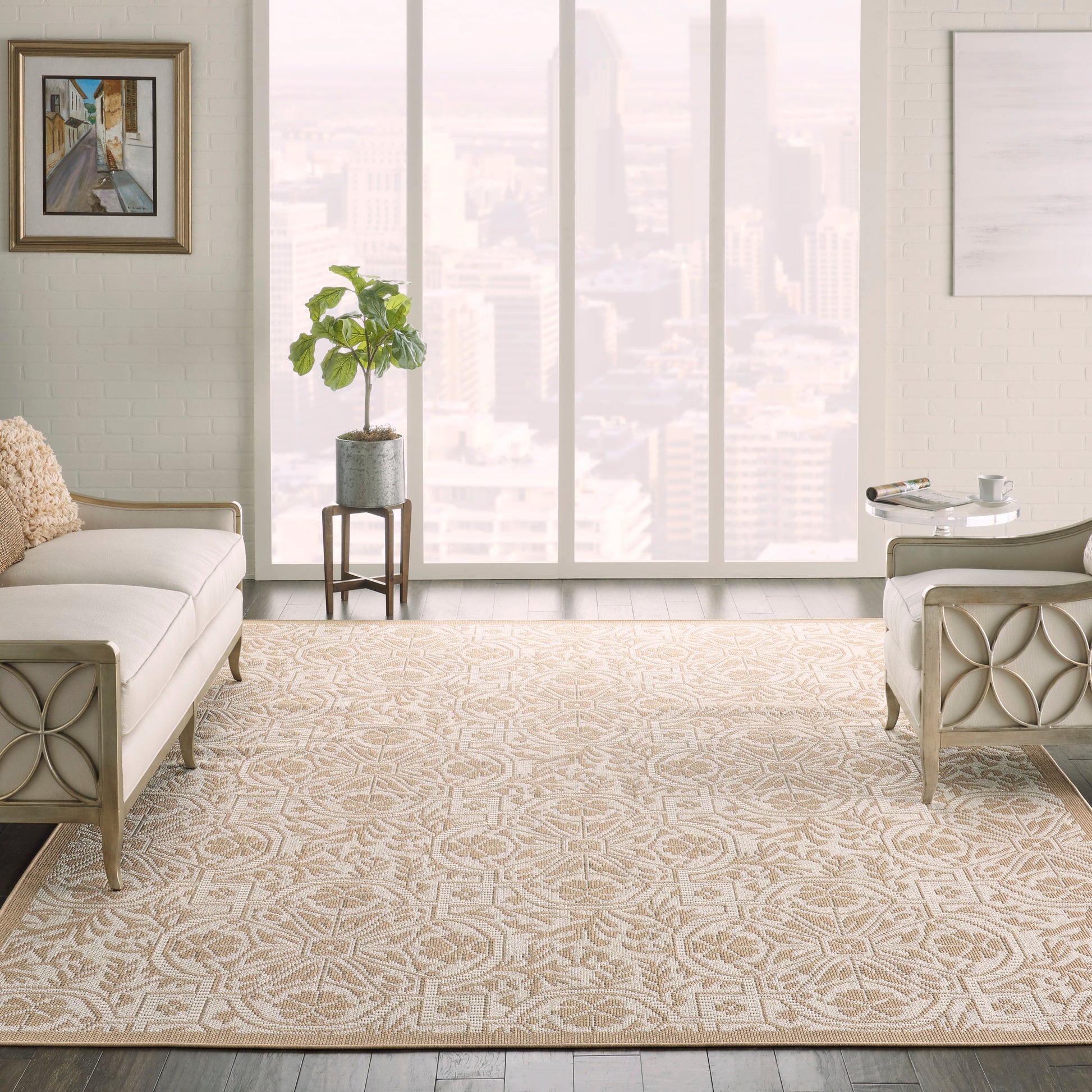 Nourison Home Aruba  Beige Cream  Transitional