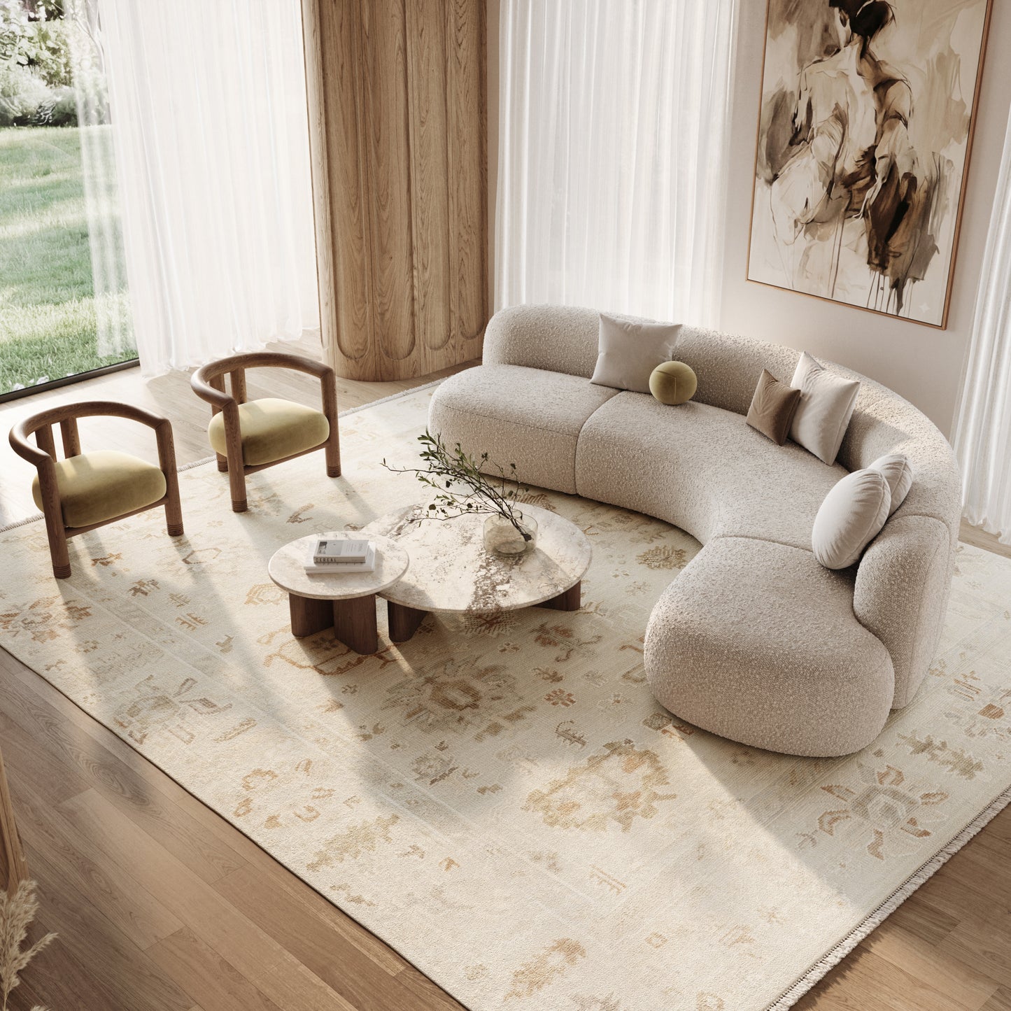 Nourison Home Whispers  Cream  Traditional