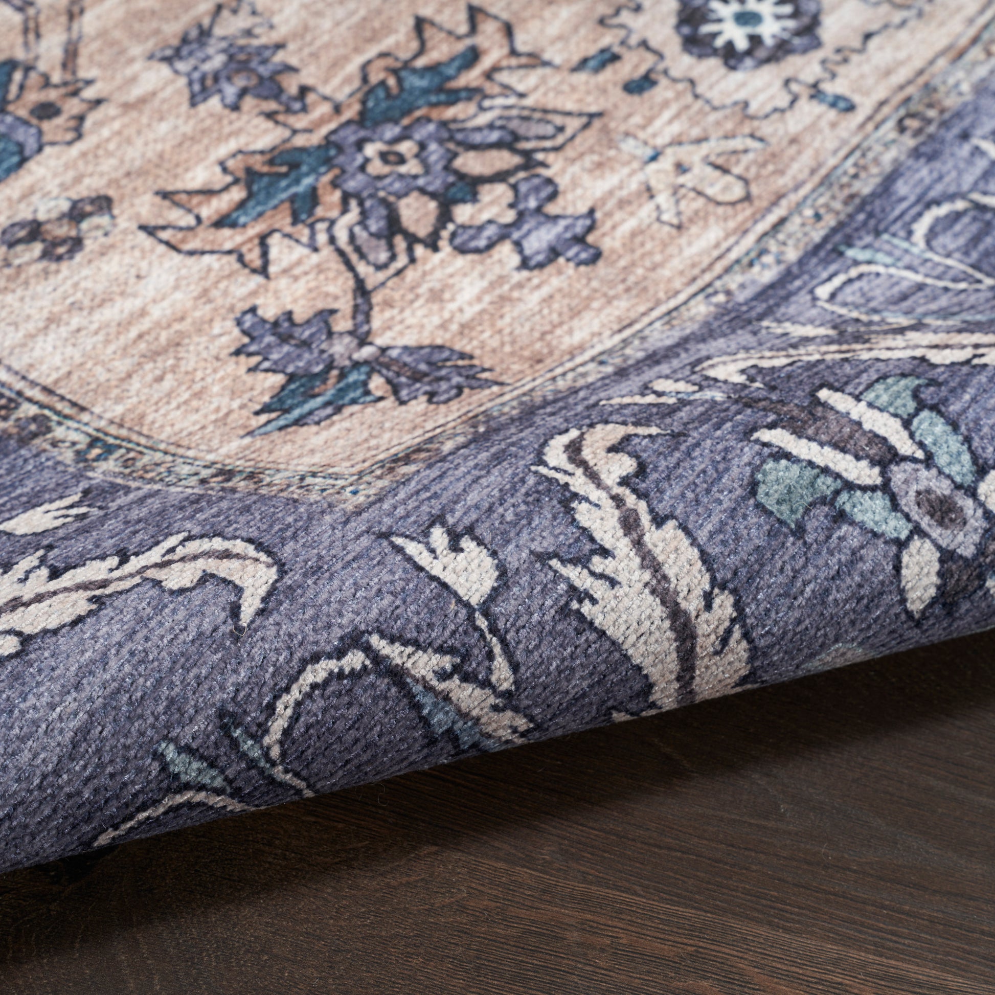 Nourison Home Grand Washables  Teal Blue  Traditional