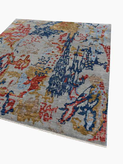 Artisan Samara Silver Multi Transitional Knotted Rug