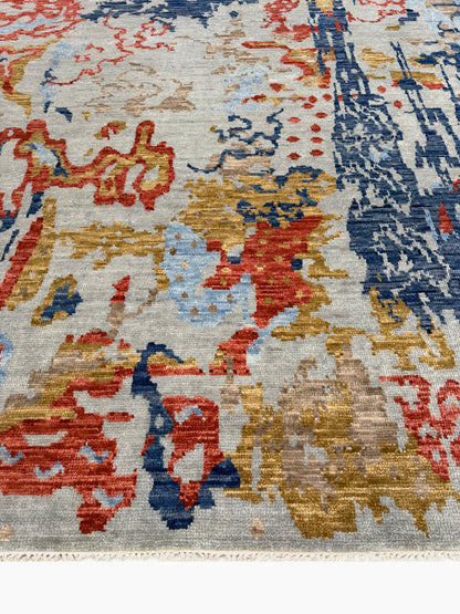 Artisan Samara Silver Multi Transitional Knotted Rug