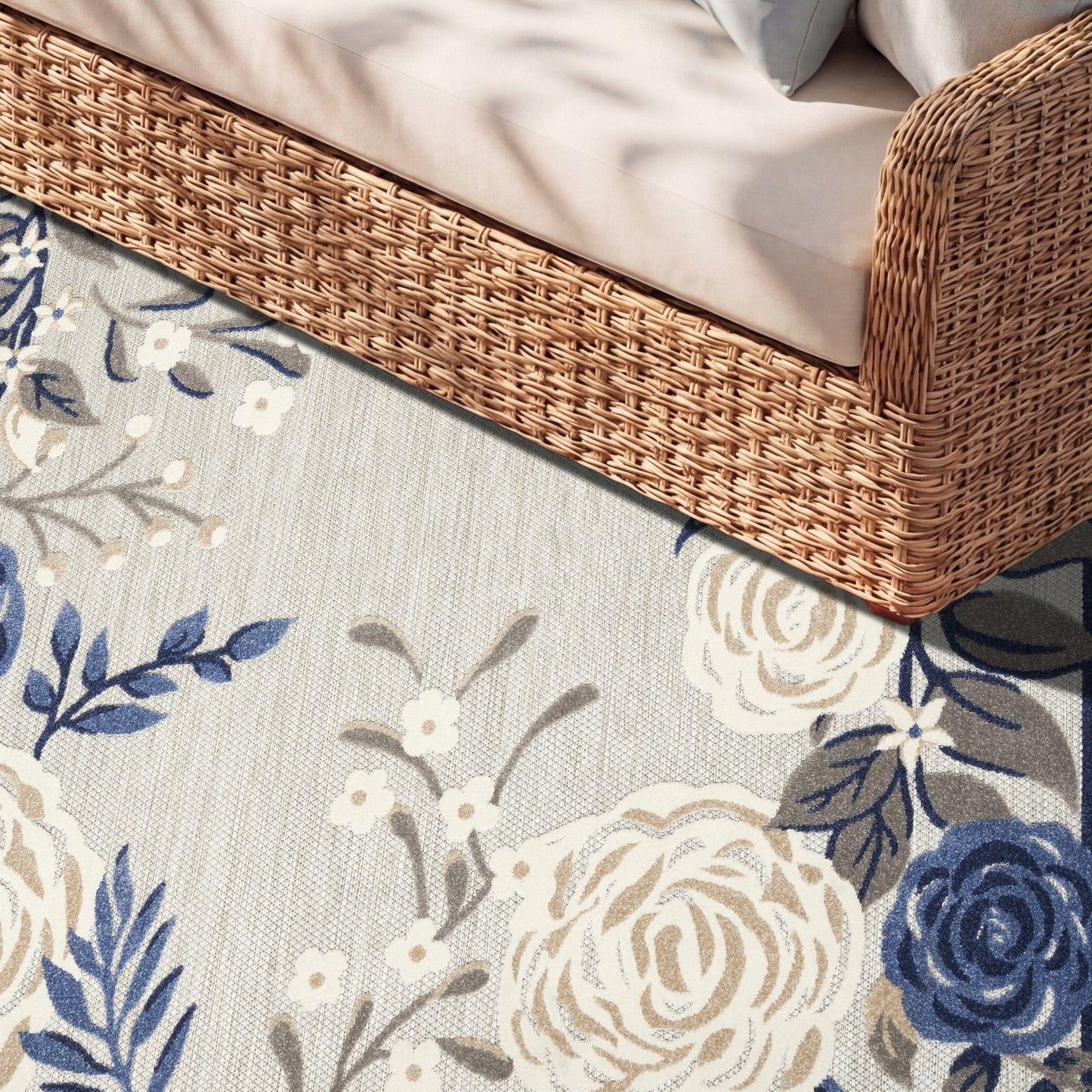 Nourison Home Aloha  Blue Grey  Contemporary