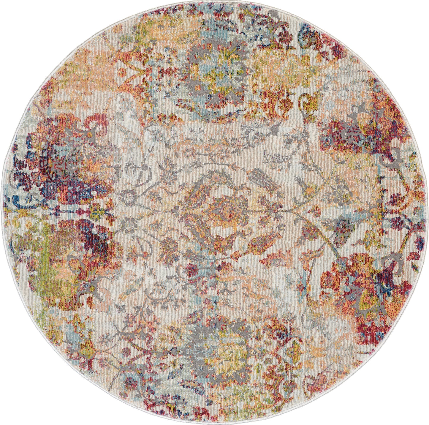 Nourison Home Ankara Global ANR06 Ivory Orange Transitional Power-loomed Rug