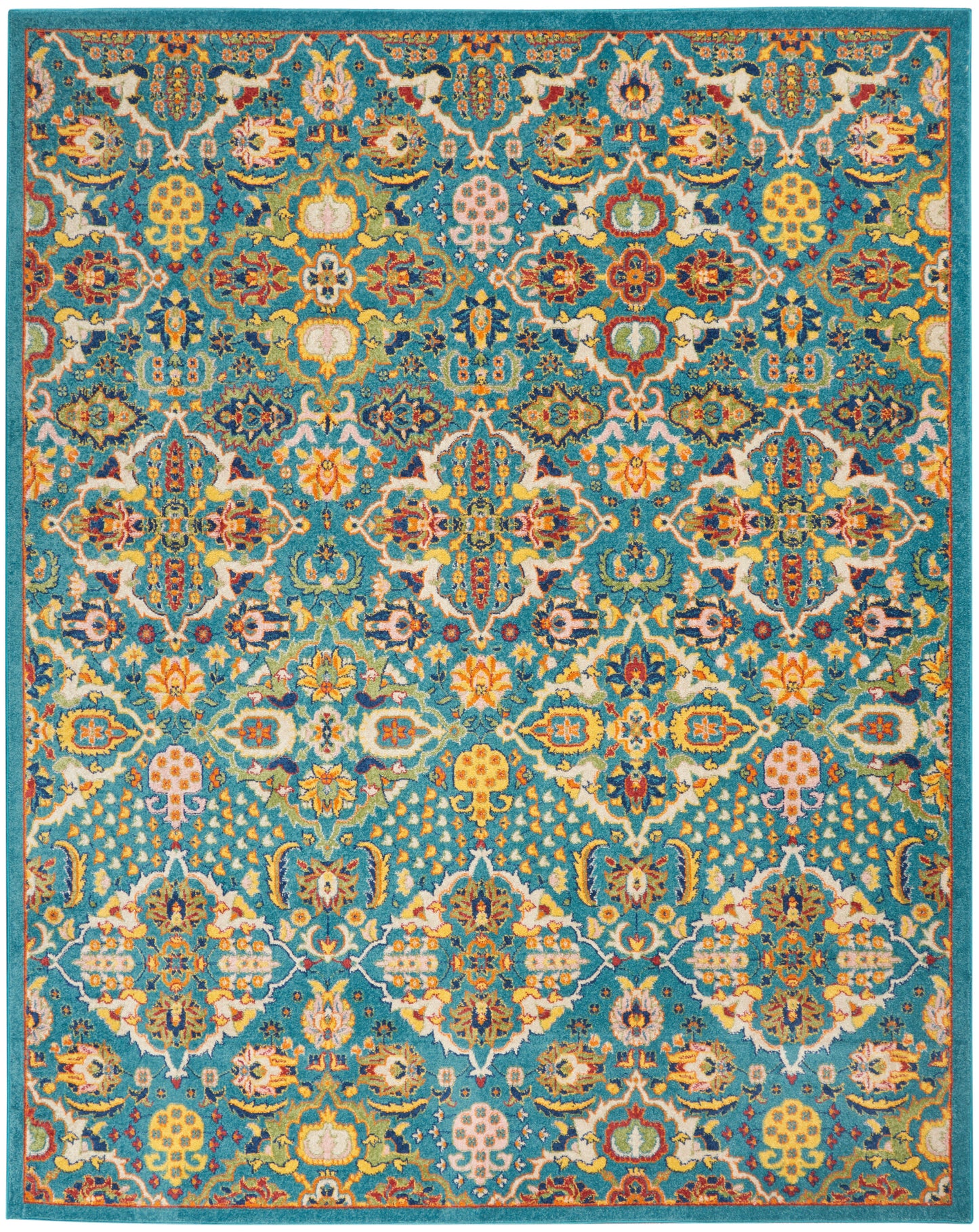 Nourison Home Allur  Turquoise Ivory  Transitional