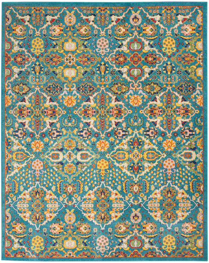 Nourison Home Allur  Turquoise Ivory  Transitional