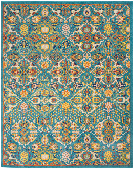 Nourison Home Allur  Turquoise Ivory  Transitional