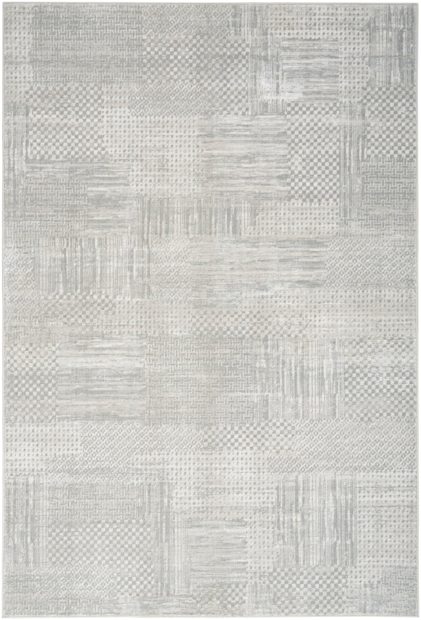 Nourison Home Glitz GLZ09 Silver Grey Contemporary Power-loomed Rug