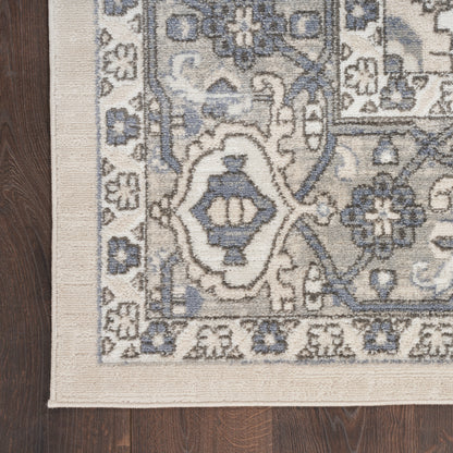 Nourison Home Quarry  Ivory Blue  Transitional