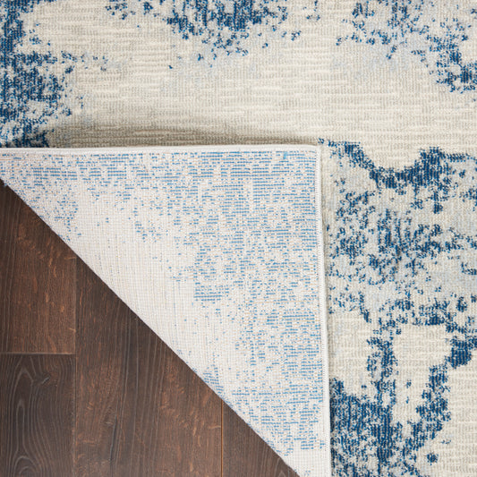 Nourison Home Etchings  Ivory Light Blue  Contemporary