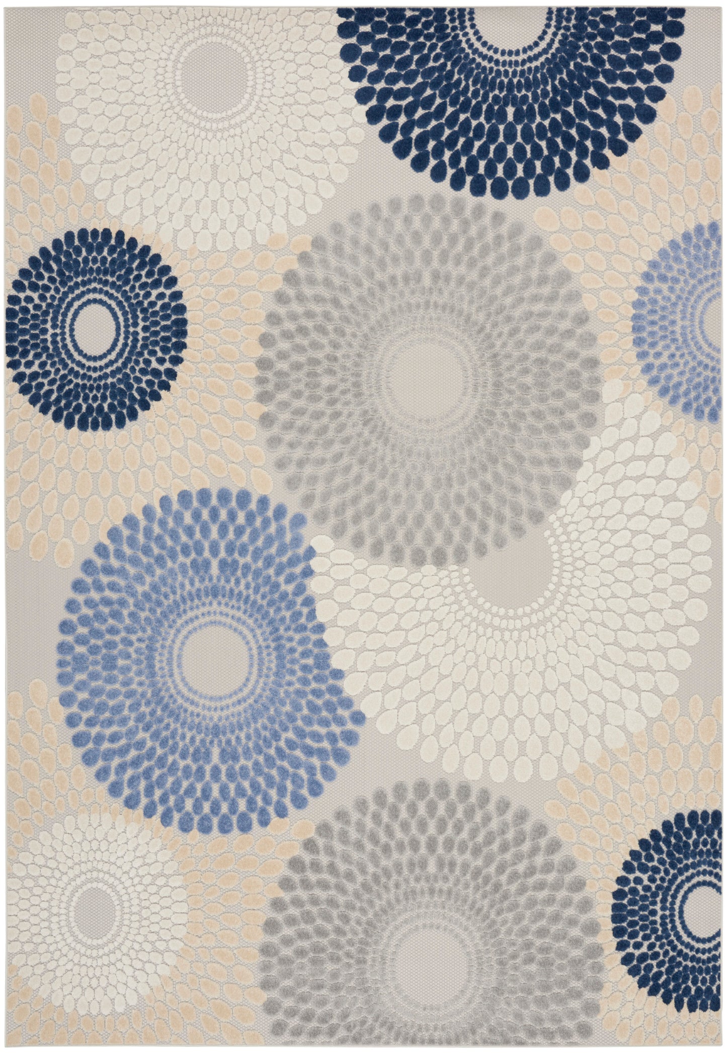 Nourison Home Aloha ALH29 Blue Grey Contemporary Power-loomed Rugs
