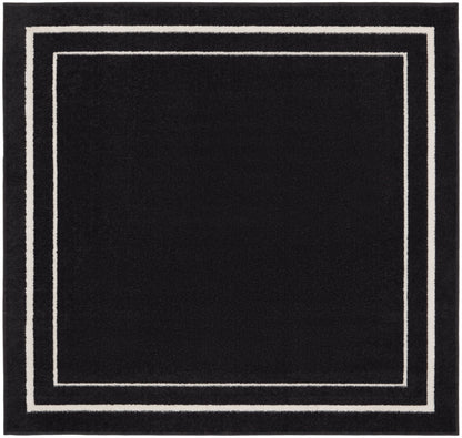 Nourison Home Nourison Essentials NRE02 Black Ivory Contemporary Power-loomed Rug