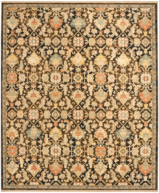 Nourison Home Antique Bloom  Mocha Multicolor  Traditional