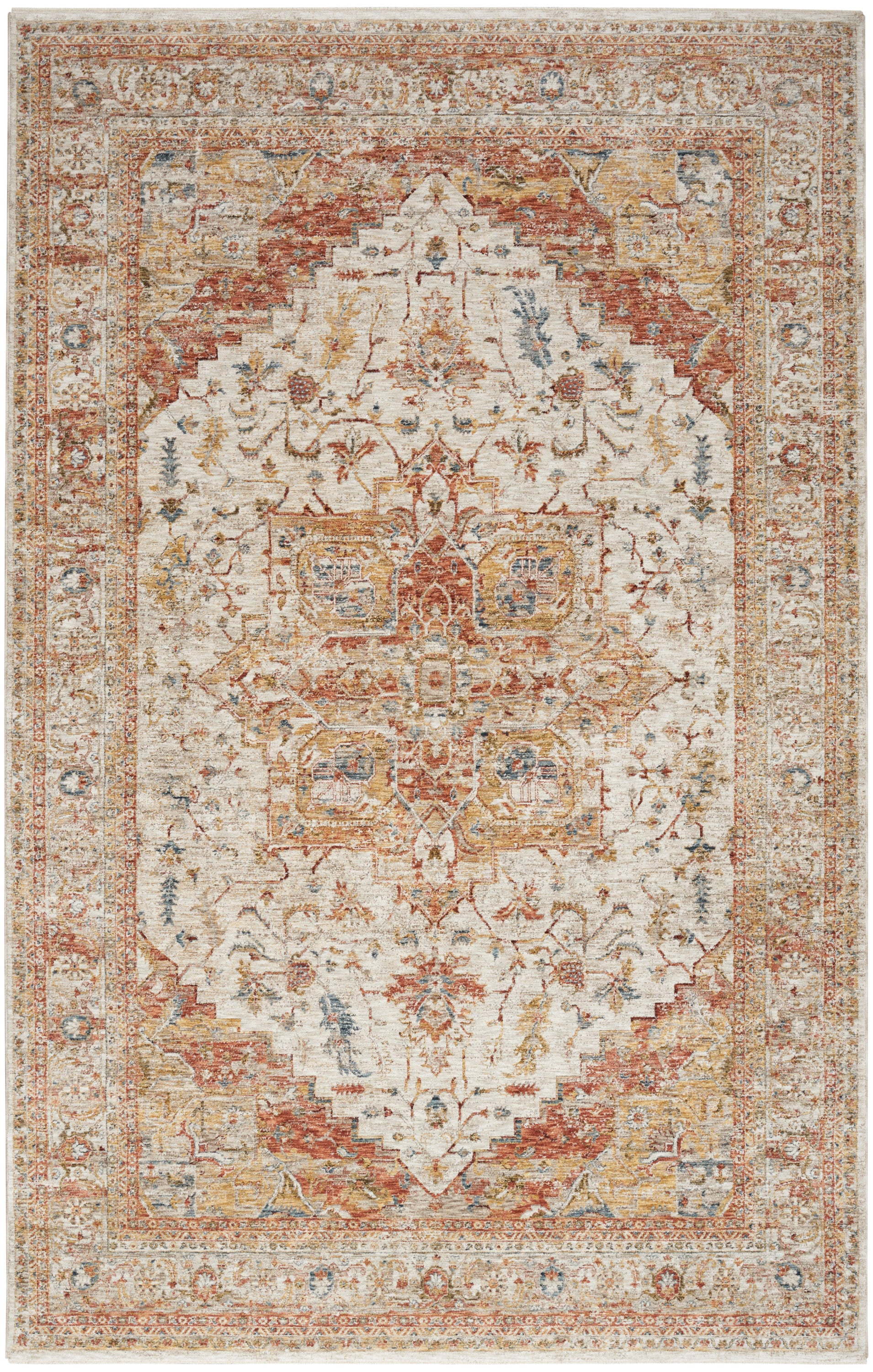 Nourison Home Sahar  Ivory Rust  Traditional