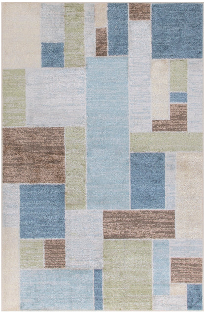 Nourison Home Astra Machine Washable ASW09 Blue Green Multi Contemporary Power-loomed Rug