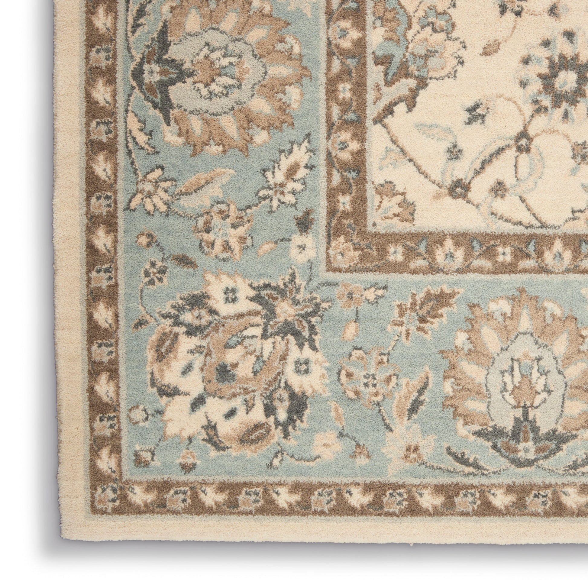 Nourison Home Living Treasures  Ivory Aqua  Traditional