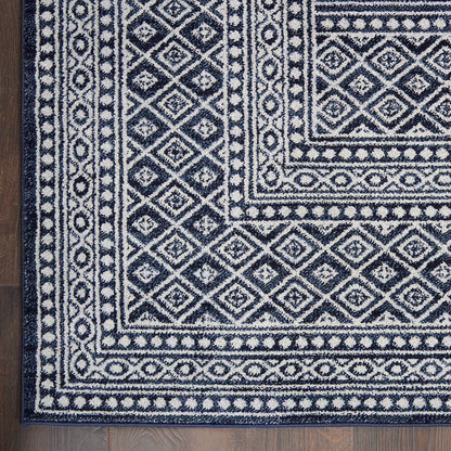 Nourison Home Palermo  Navy Grey  Contemporary