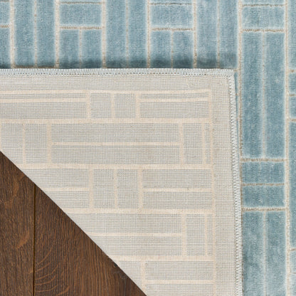Nourison Home Washable Charm  Blue Ivory  Contemporary