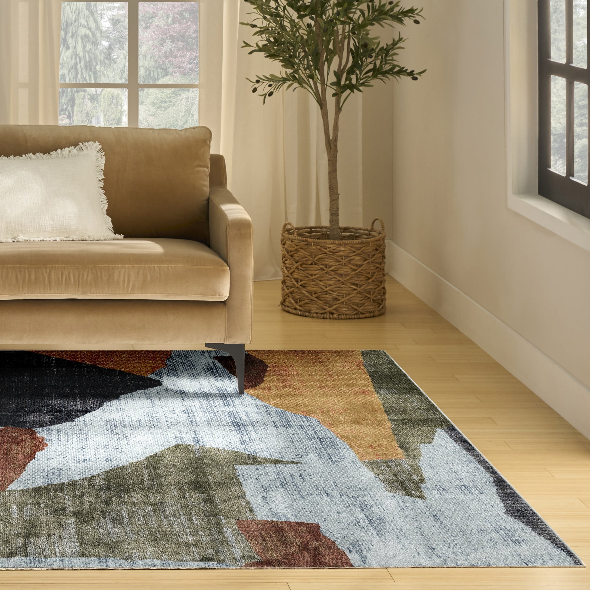 Nourison Home Nordic  Blue Multicolor  Contemporary