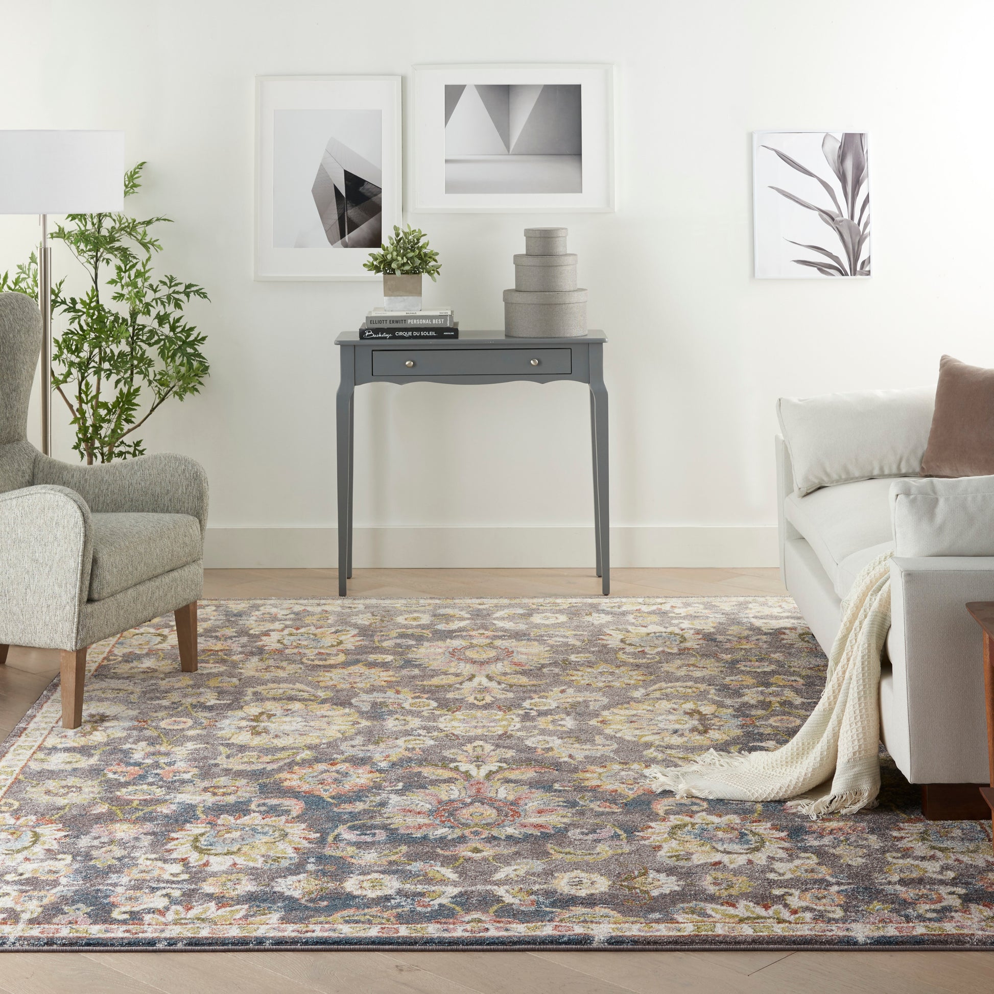 Nourison Home Soraya  Charcoal Multi  Transitional