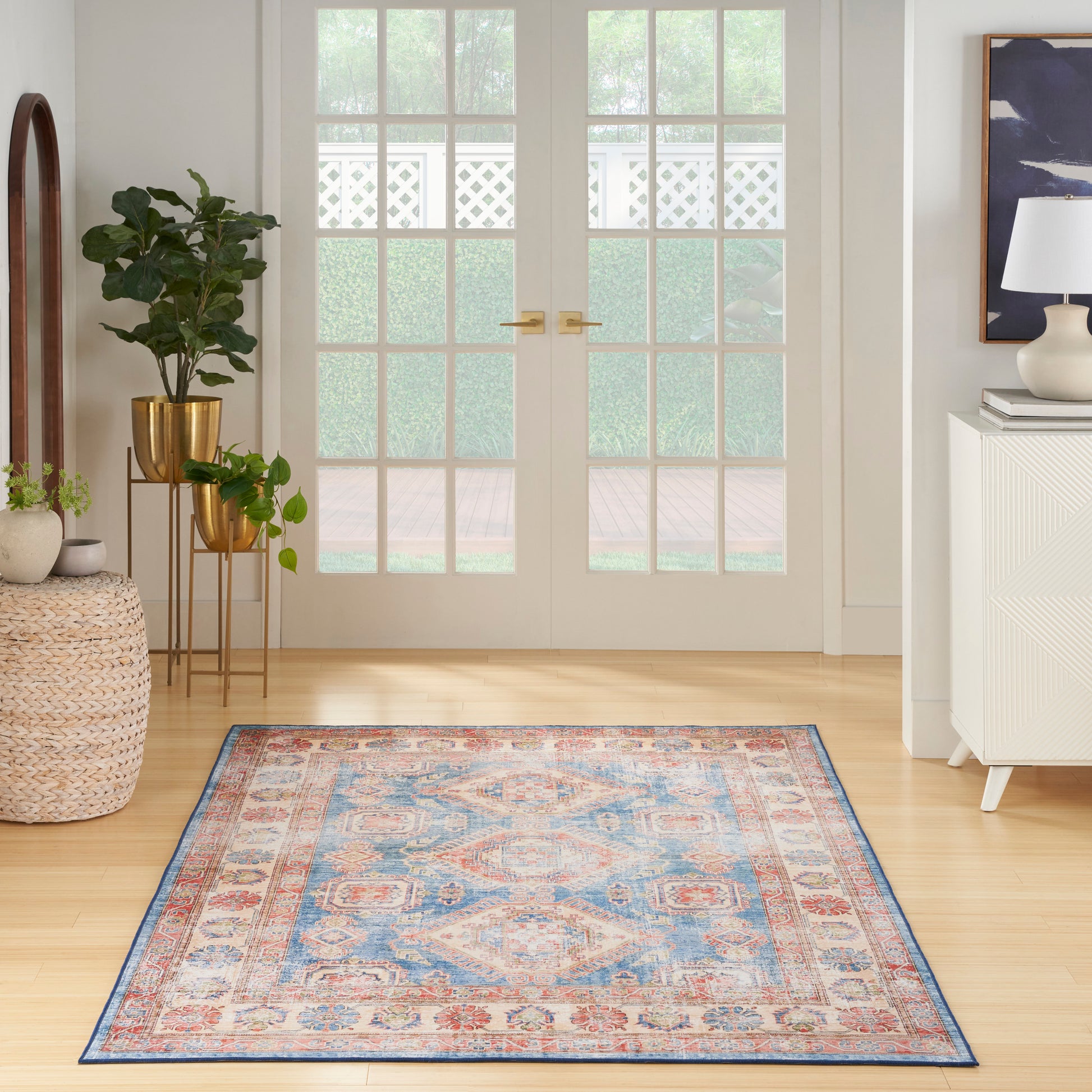 Nourison Home Fulton  Blue Ivory  Traditional