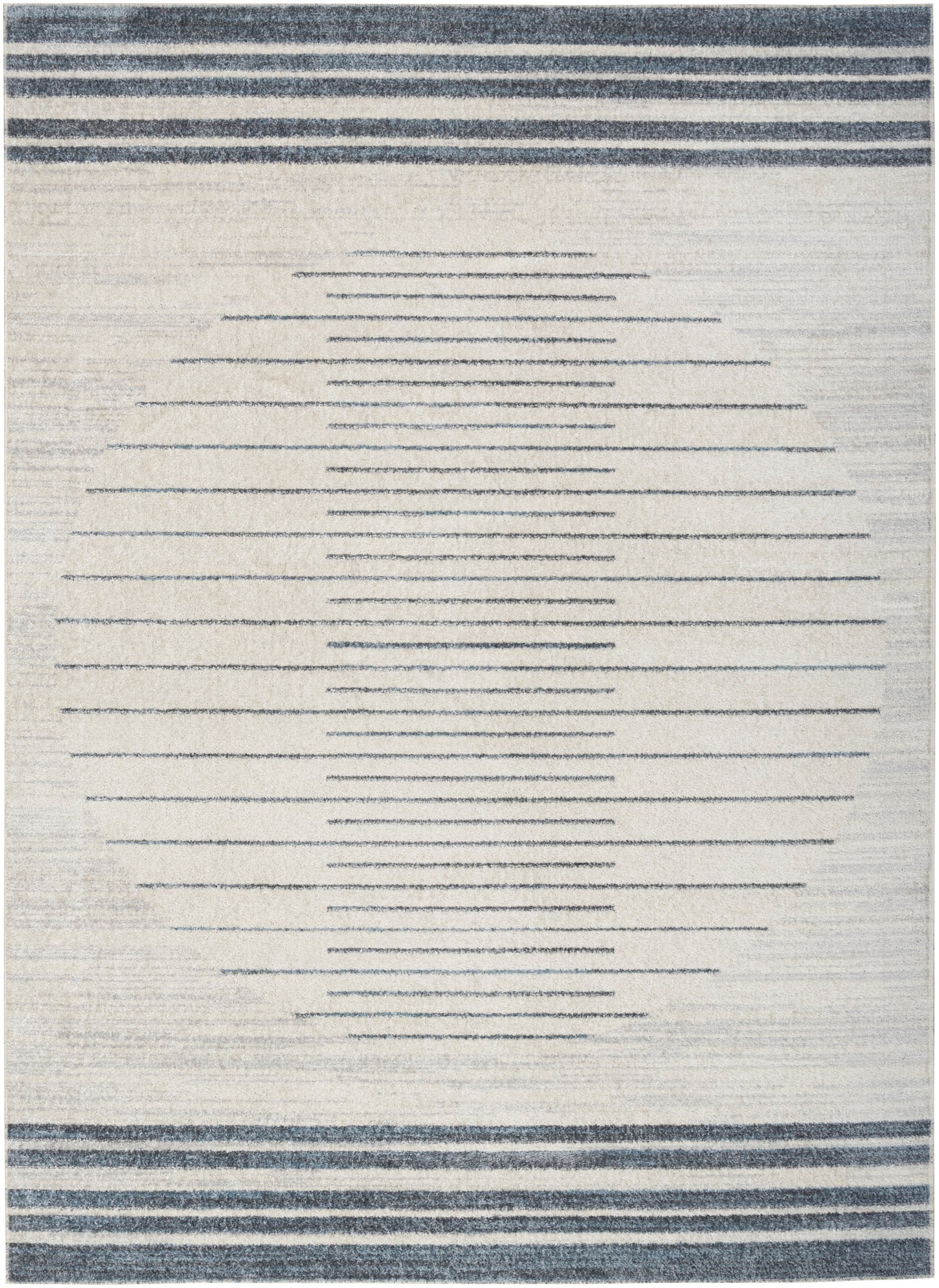 Nourison Home Astra Machine Washable ASW04 Ivory Blue Contemporary Power-loomed Rug