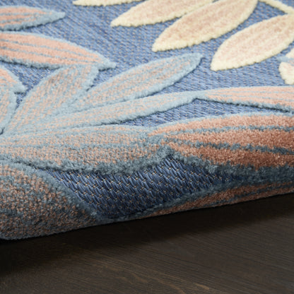 Nourison Home Aloha  Blue Rose  Contemporary