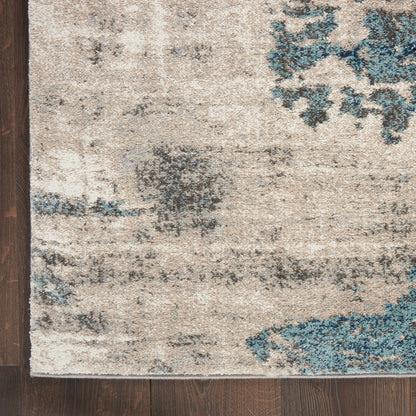 Nourison Home American Manor  Ivory Blue  Contemporary
