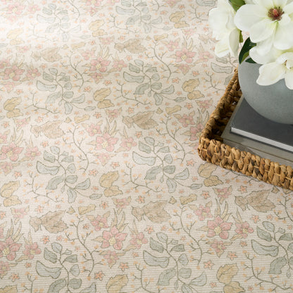 Nourison Home Botanical Washables  Beige Multicolor  Contemporary