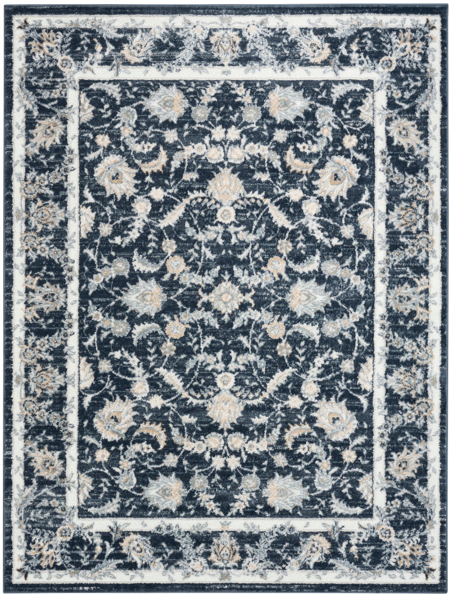 Nourison Home Dekor DEK09 Slate Ivory Traditional Machine Woven Rug