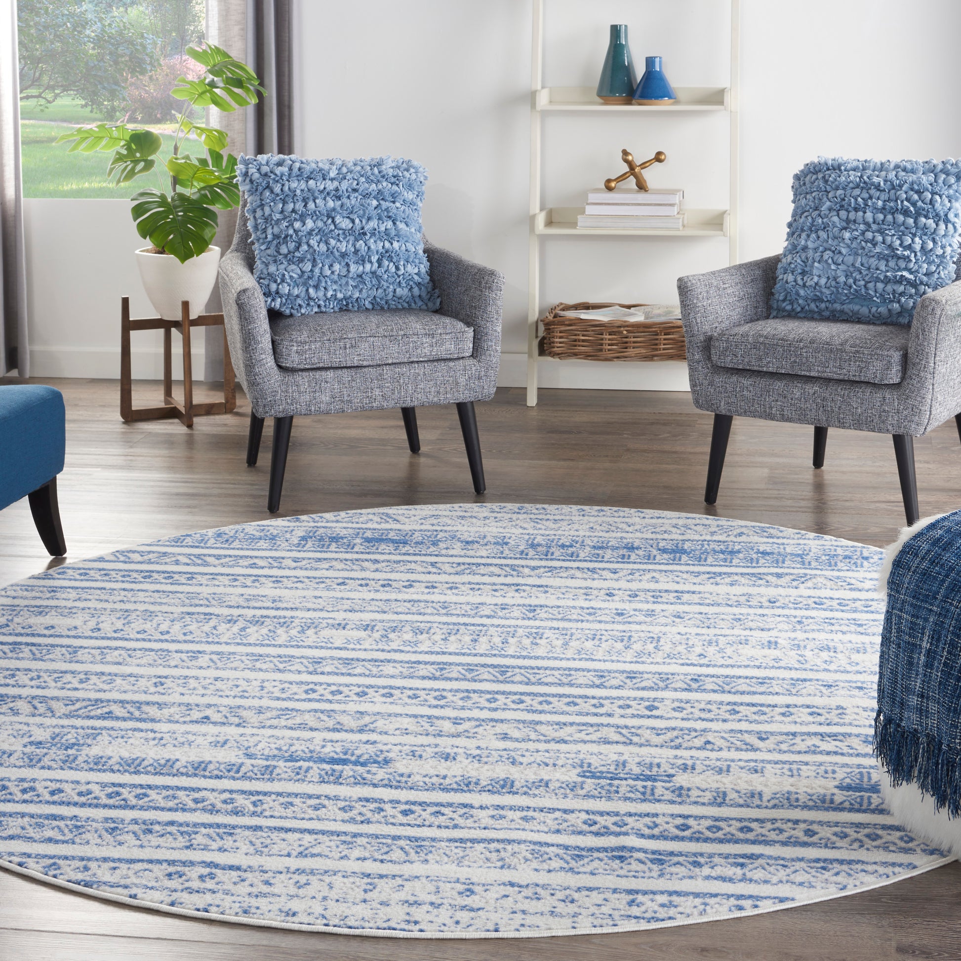 Nourison Home Whimsicle  Ivory Blue  Transitional