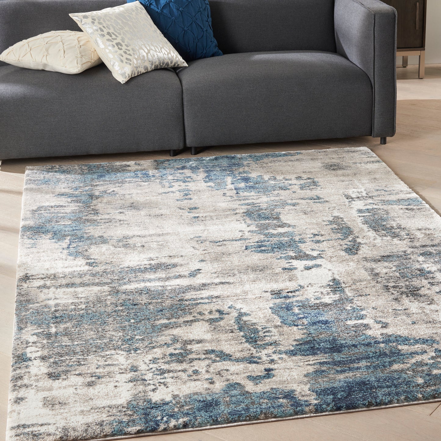 Nourison Home American Manor  Ivory Blue  Contemporary