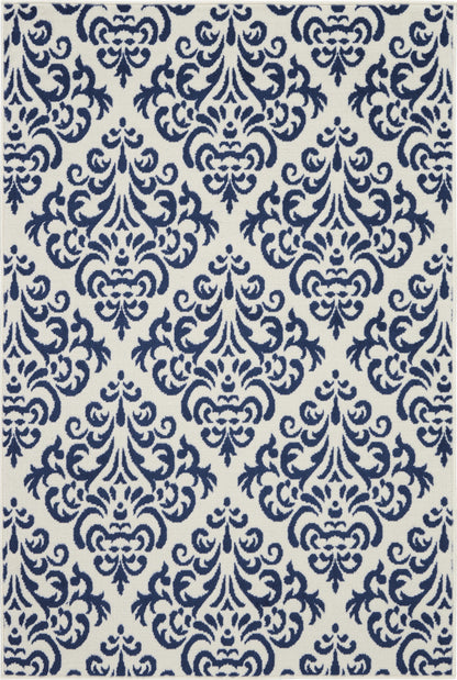 Nourison Home Grafix GRF06 White Blue Transitional Power-loomed Rug