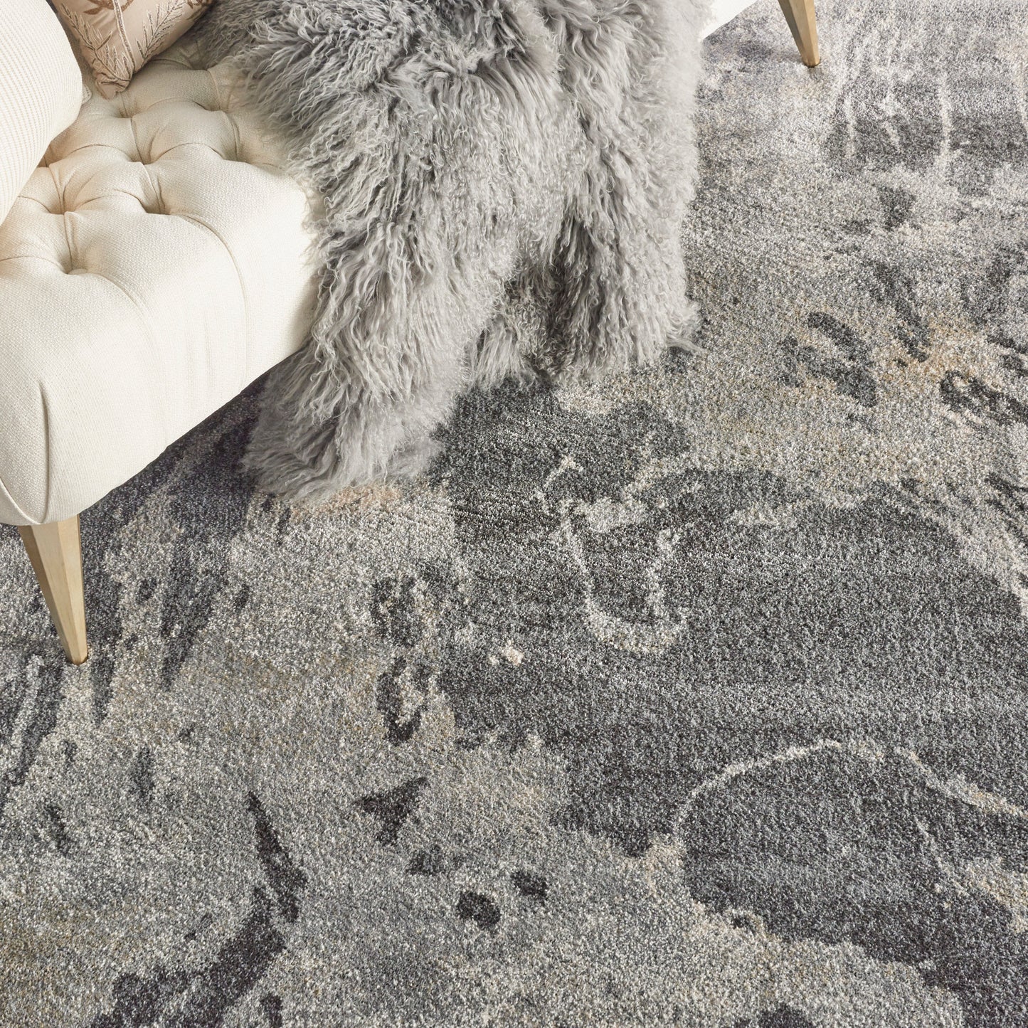 Nourison Home Fusion  Beige Grey  Contemporary