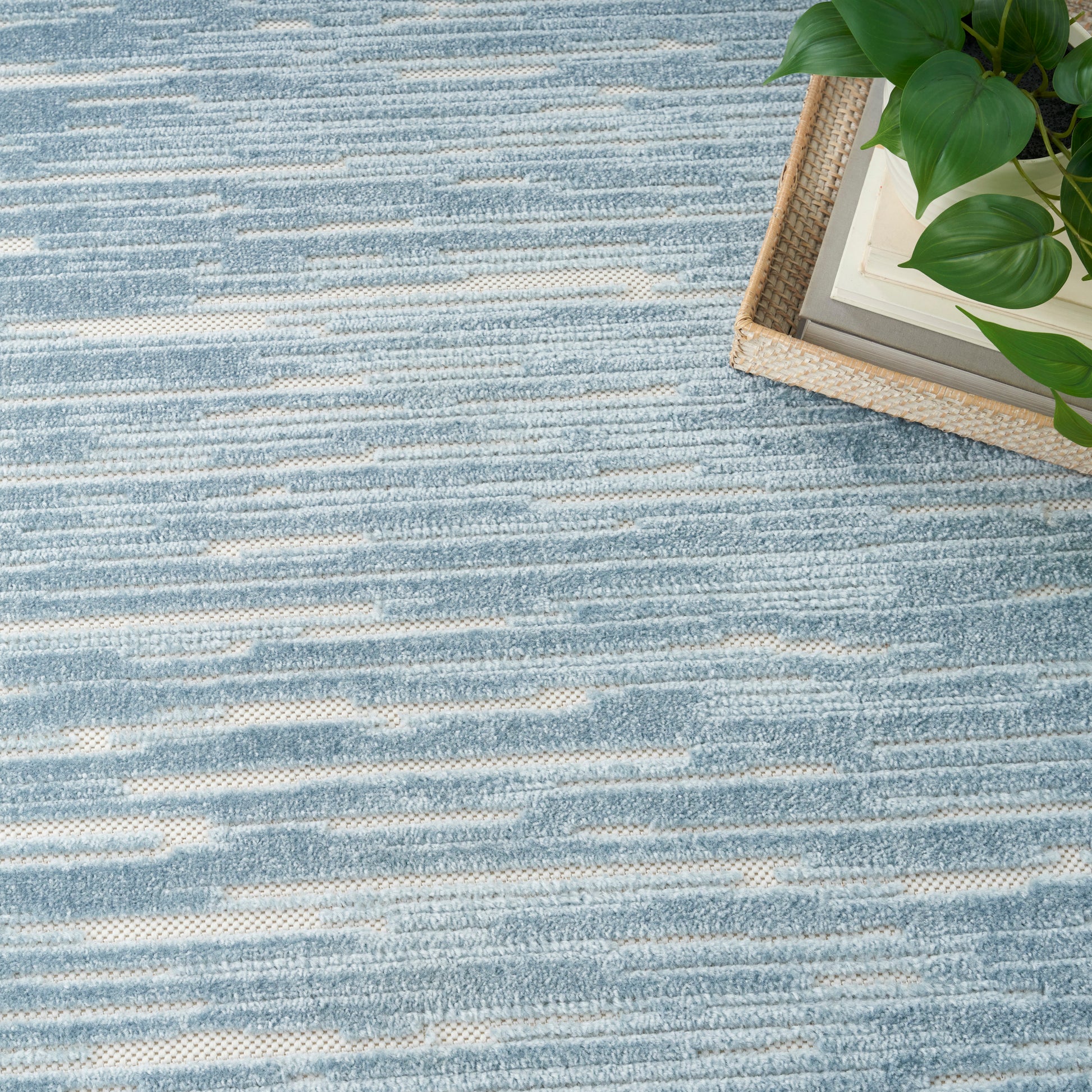 Nourison Home Care Free  Blue  Contemporary