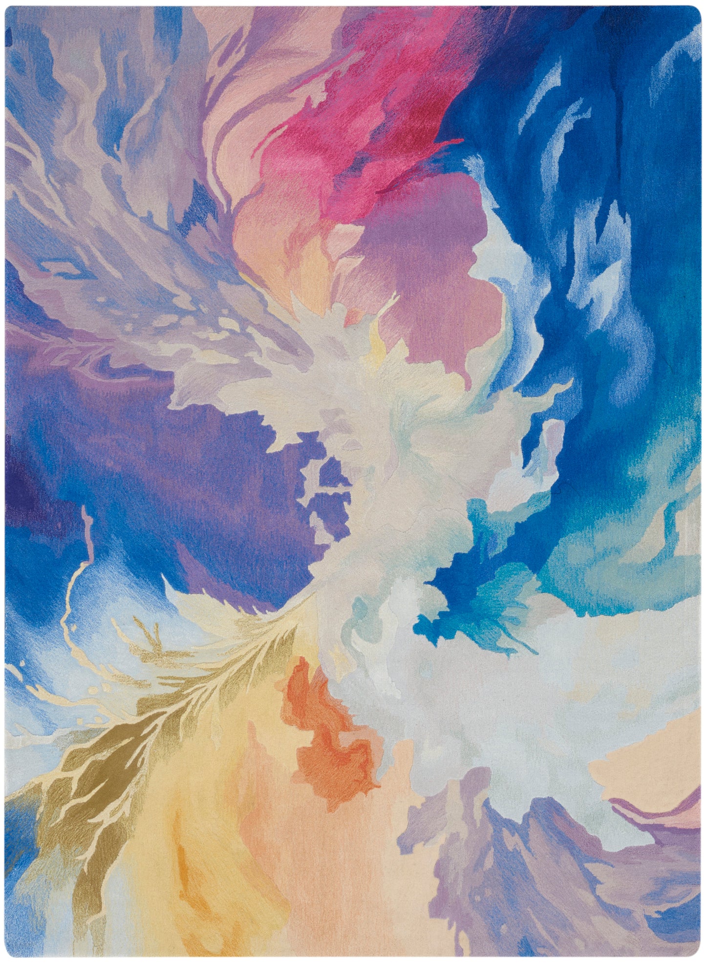 Nourison Home Prismatic PRS37 Blue Multicolor Contemporary Hand Tufted Rug