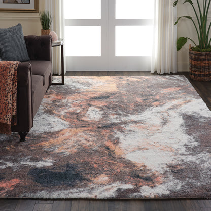 Nourison Home Corsica Shag  Blue Multicolor  Contemporary