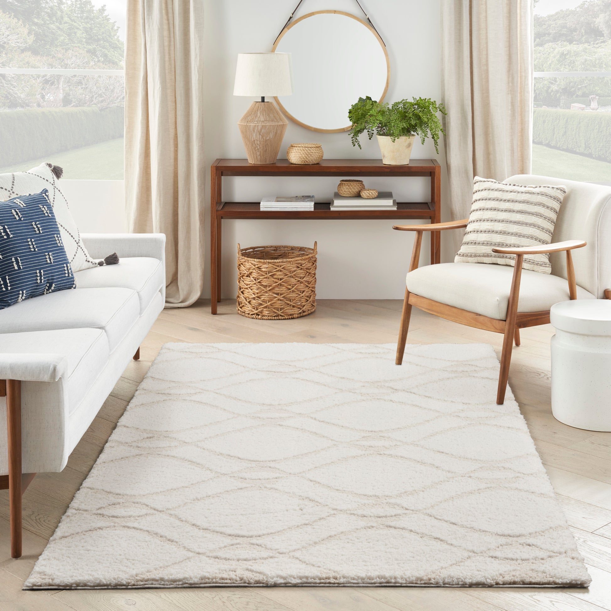 Nourison Home Modern Shag  Ivory Beige  Contemporary