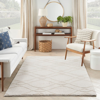 Nourison Home Modern Shag  Ivory Beige  Contemporary