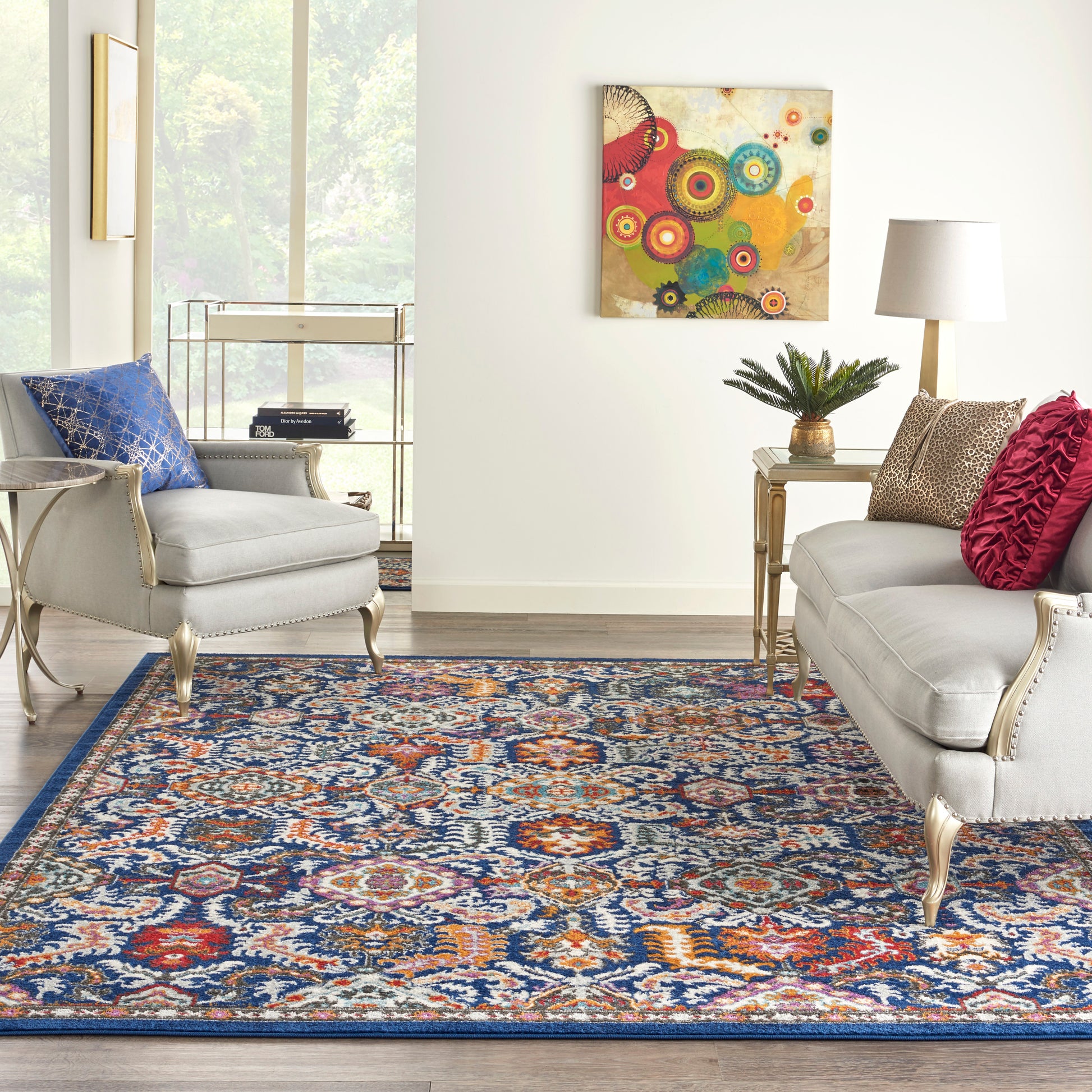 Nourison Home Passion  Blue Multicolor  Transitional