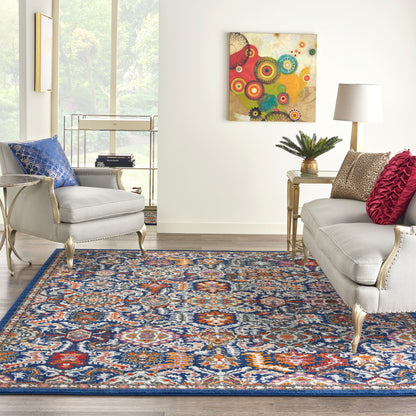 Nourison Home Passion  Blue Multicolor  Transitional
